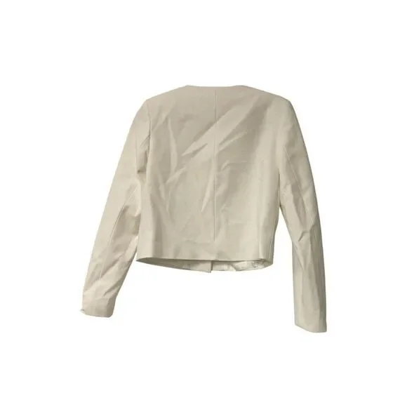 Zara Womens Blazer Jacket Size XS White Gold Button Cropped 8630/599 NWT - Picture 3 of 13